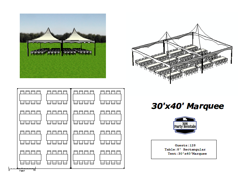 30 x 40 tent layout