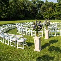 Spiral seating layout for Saskatoon wedding ceremony